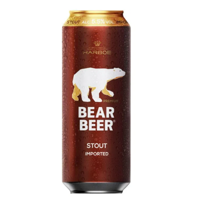 Cerveza Bear Beer  Stout. Pack de 6 latas 500 ml