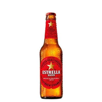 Cerveza Estrella Damm. Pack de 24 botellas de 330 ml.