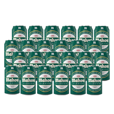 Cerveza Mahou Clásica. Pack de 24 latas de 330 ml.